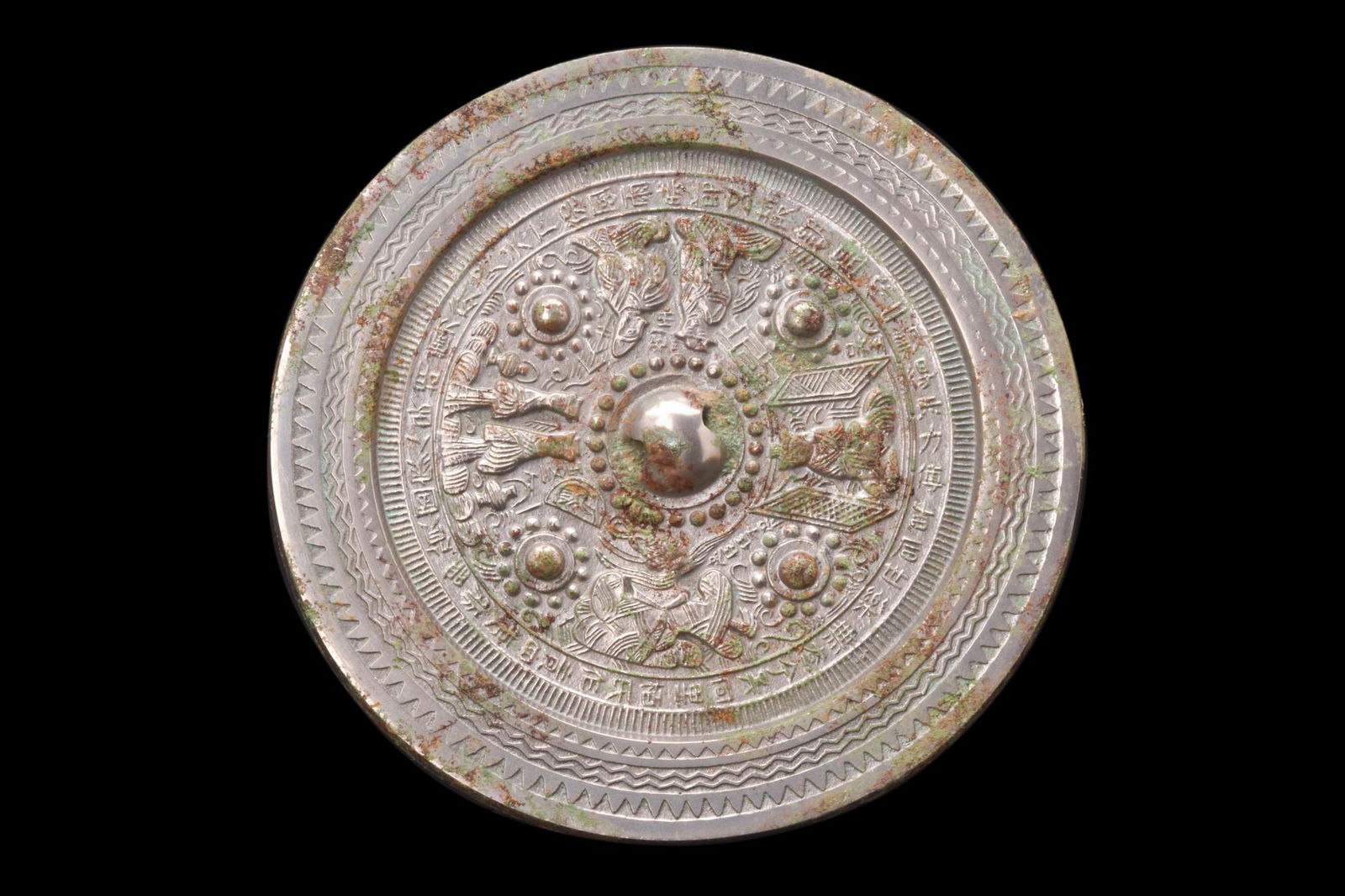 CHINESE TANG DYNASTY BRONZE MIRROR (1 of 4)