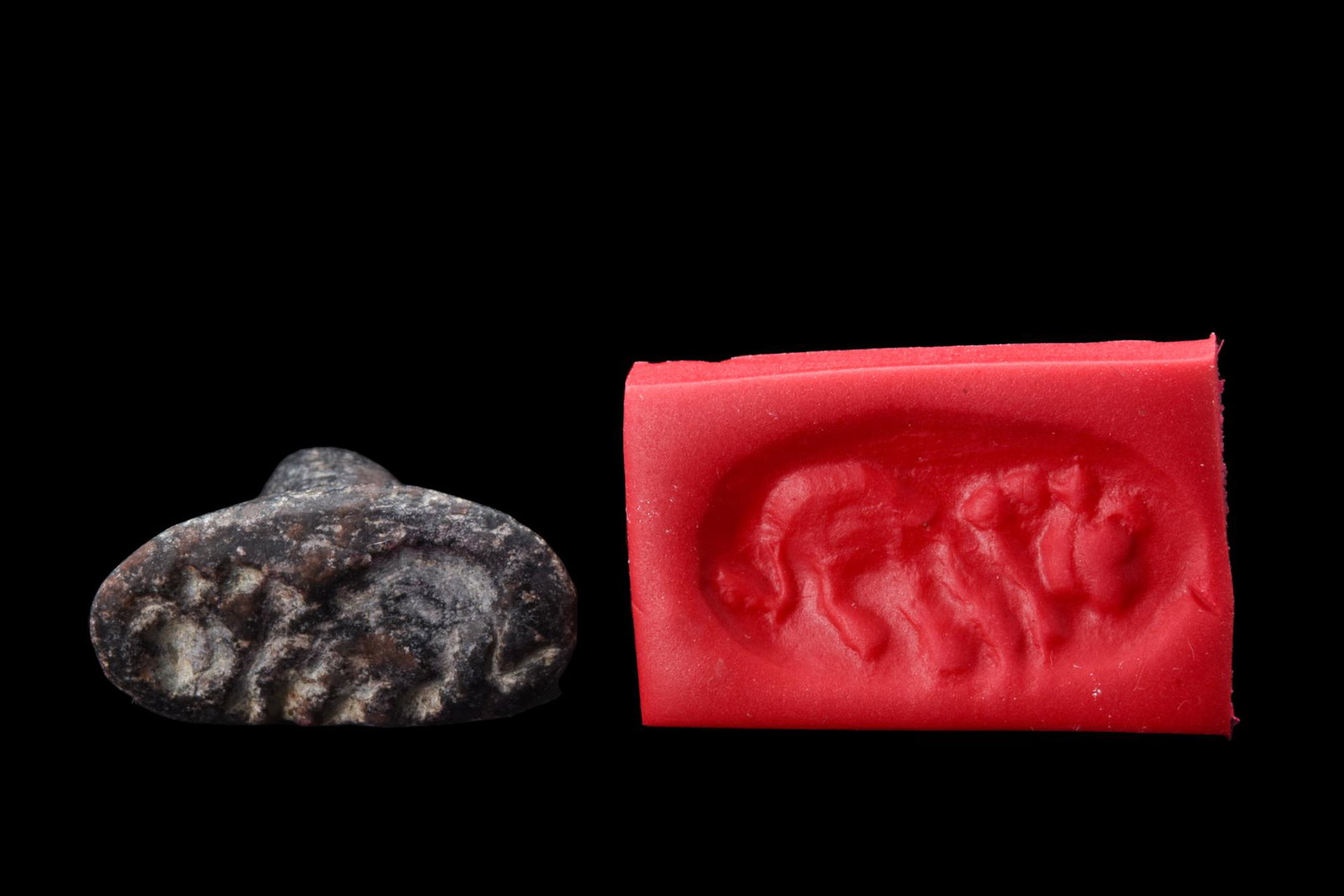 WESTERN ASIATIC BLACK STONE STAMP SEAL - ORIGINAL LAMBERT REPORT (1 of 7)