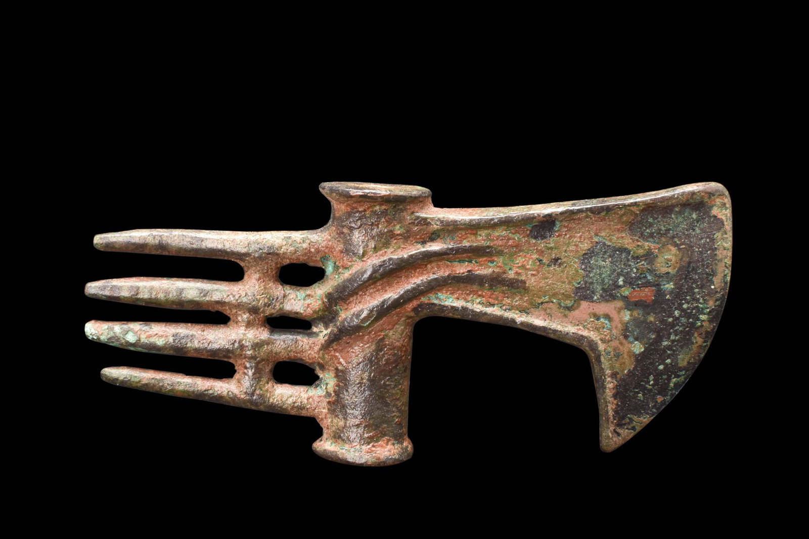 BRONZE AGE BRONZE SPIKED AXE (1 of 4)