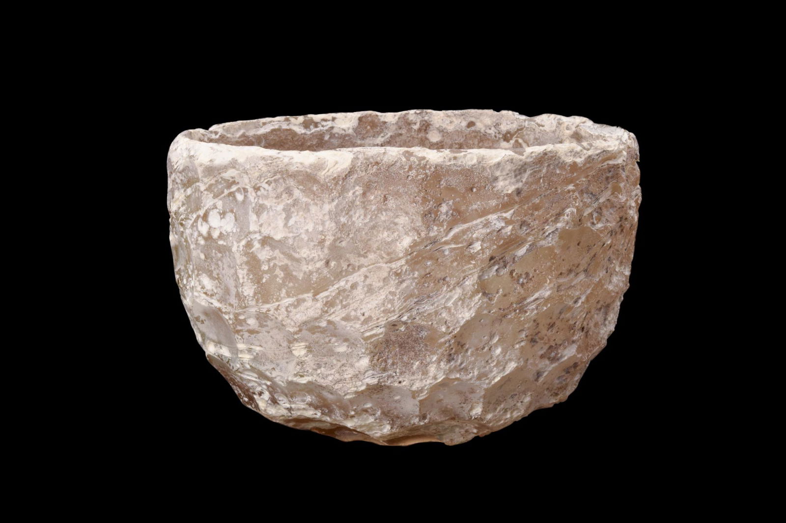 ISLAMIC CUT GLASS BOWL WITH HONEYCOMB PATTERN (1 of 4)