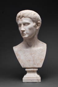 SUPERB NEOCLASSICAL MARBLE BUST OF CAESAR AUGUSTUS (1 of 5)