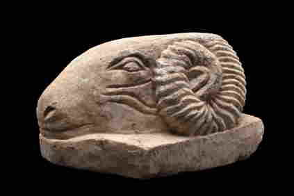RARE GREEK HELLENISTIC MARBLE HEAD OF RAM (1 of 6)