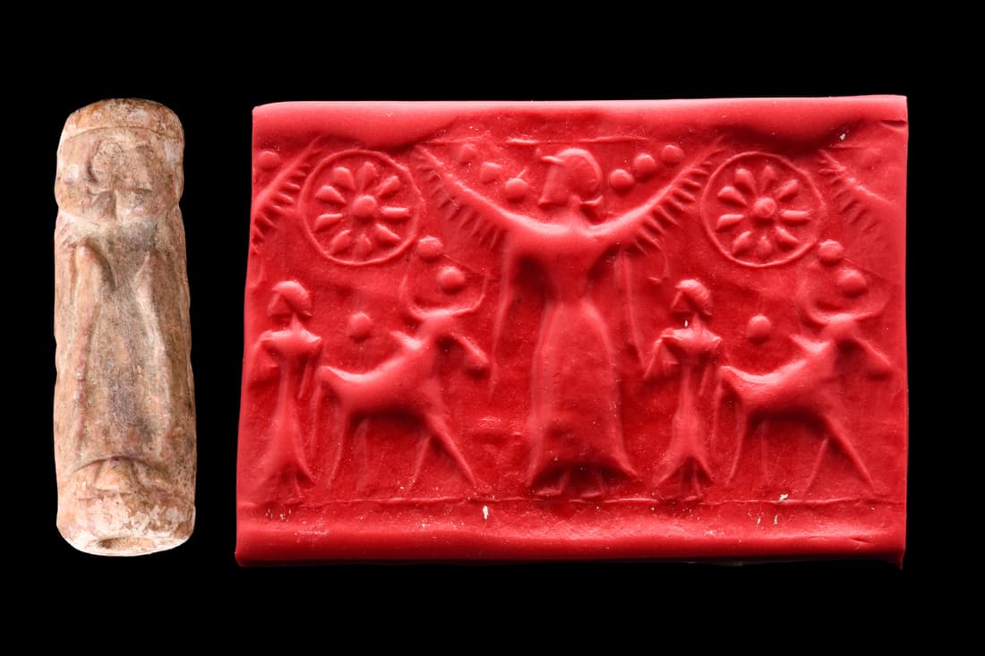 CENTRAL ASIAN BUFF STONE CYLINDER SEAL (1 of 1)