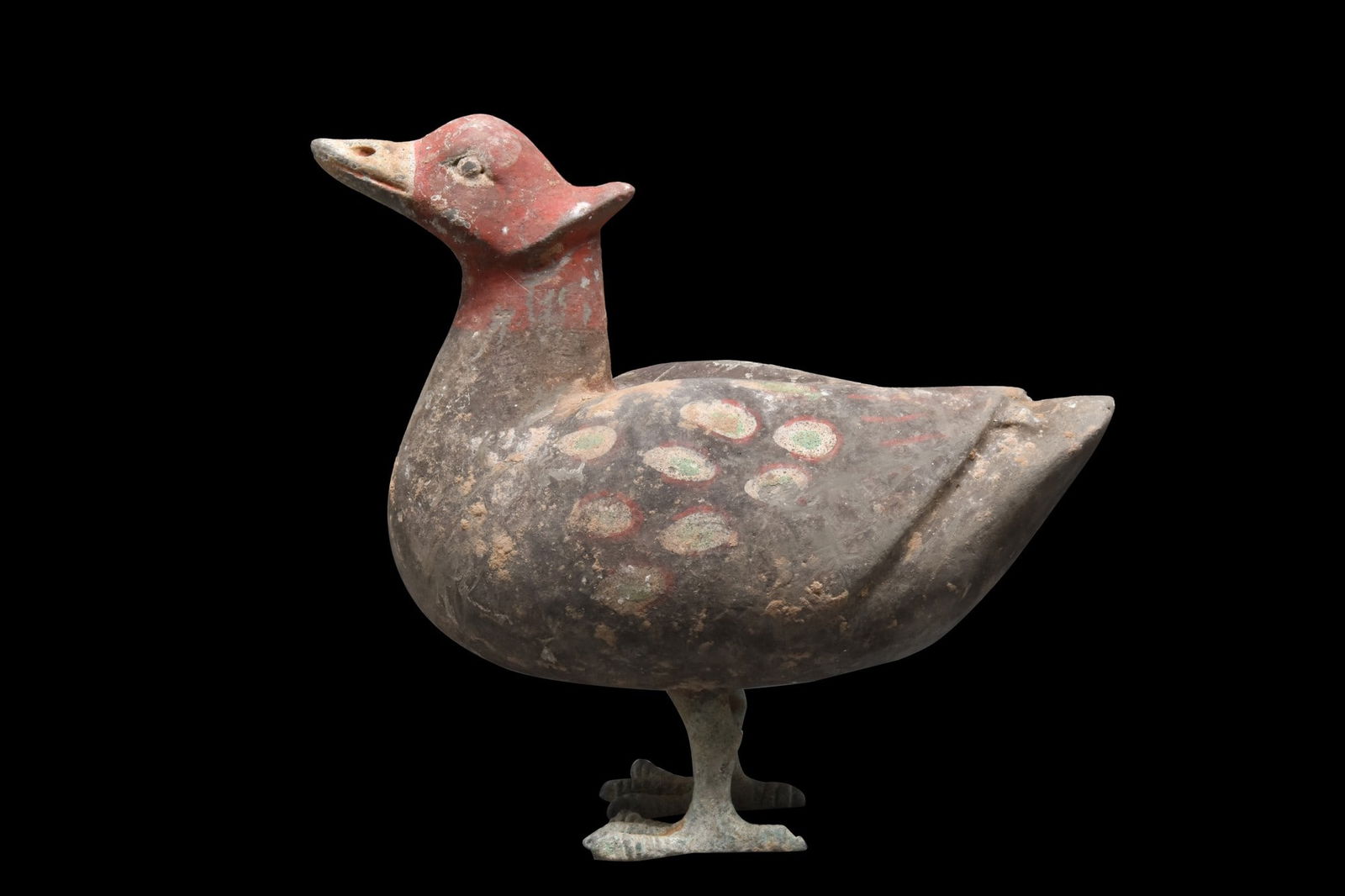 CHINESE HAN DYNASTY POTTERY DUCK - TL TESTED (1 of 6)
