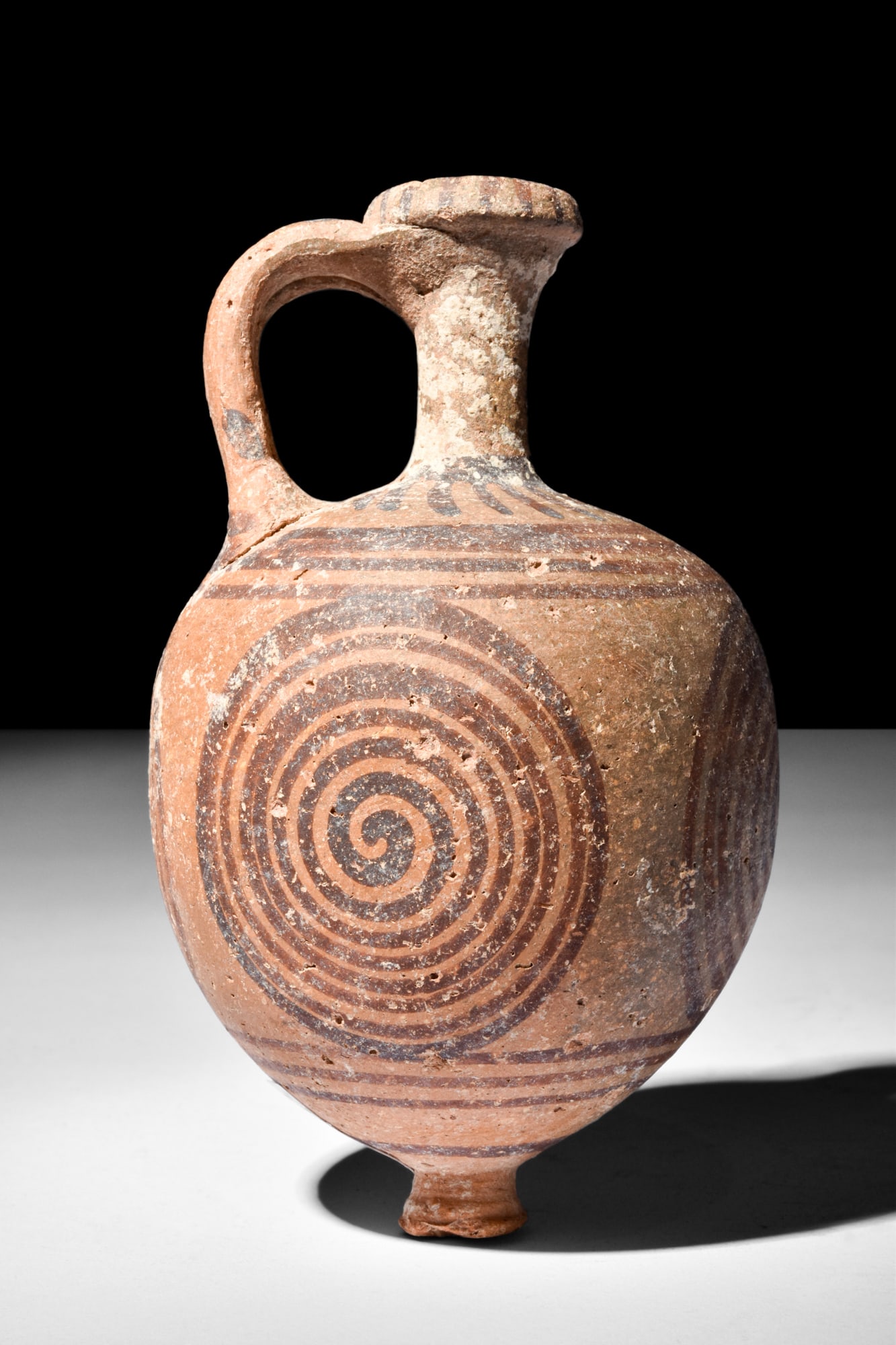 CYPRIOT TERRACOTTA BICHROME JUG (1 of 4)
