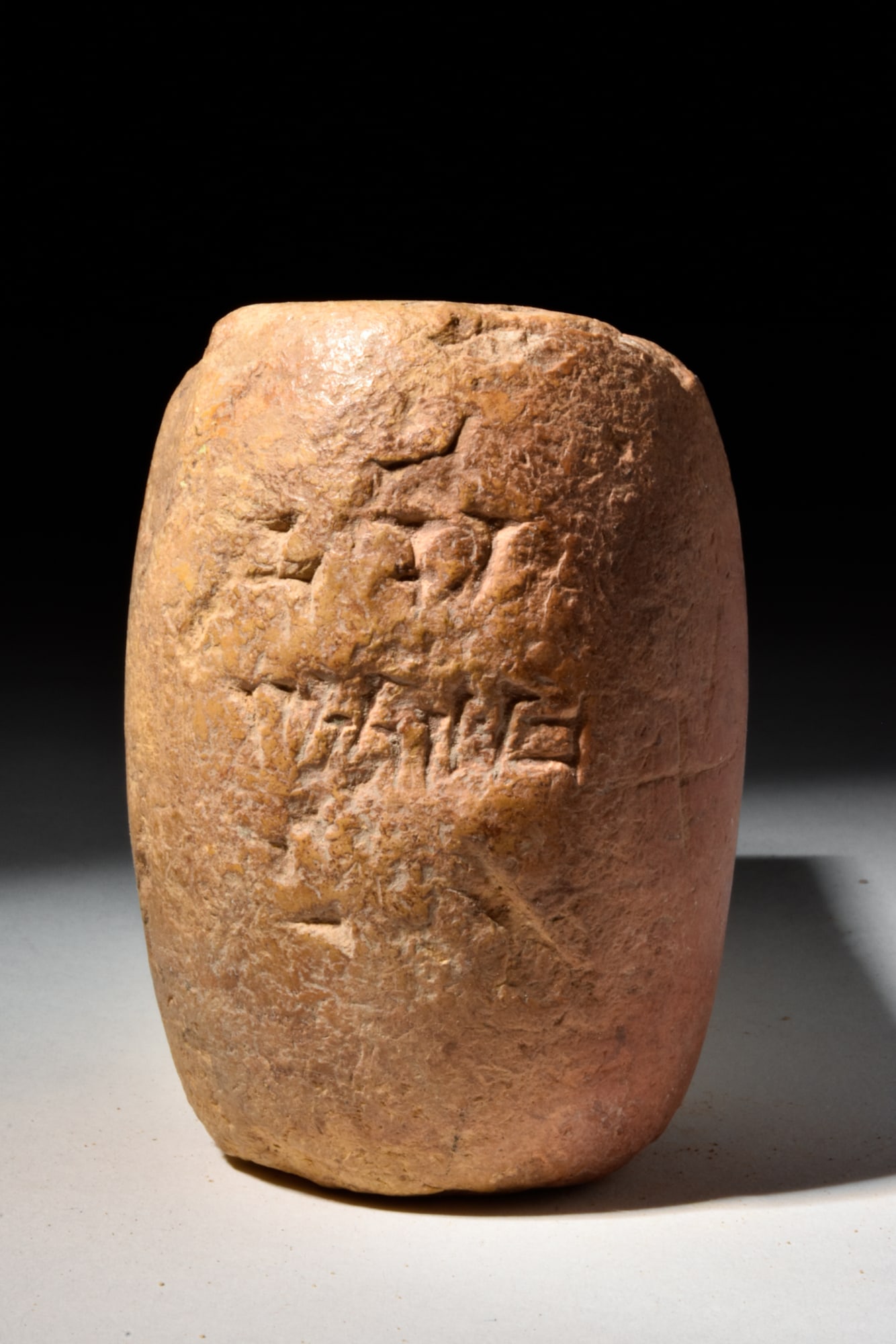 BABYLONIAN CLAY CUNEIFORM BARREL (1 of 2)
