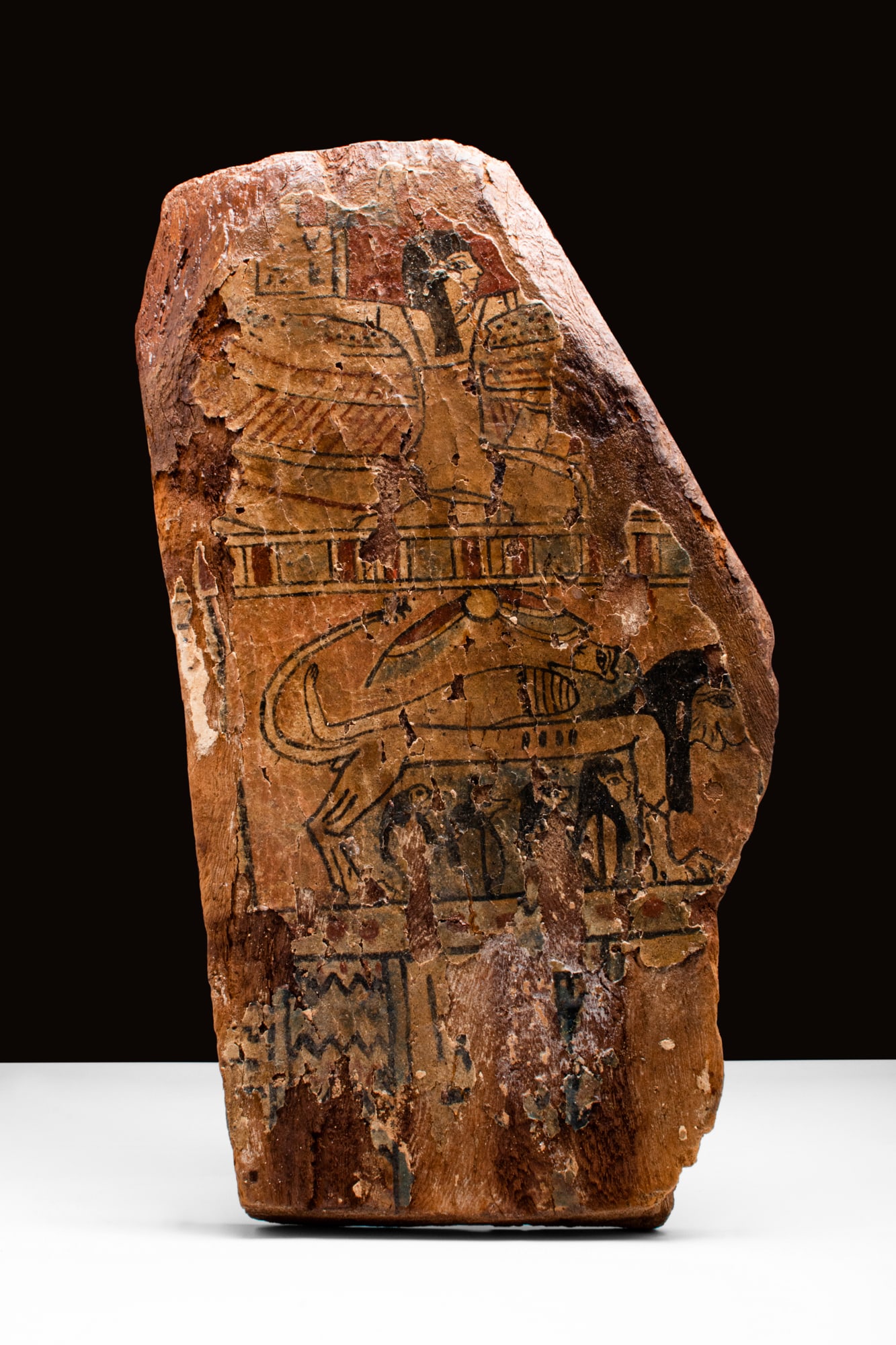 LARGE EGYPTIAN WOODEN PART OF SARCOPHAGUS (1 of 2)