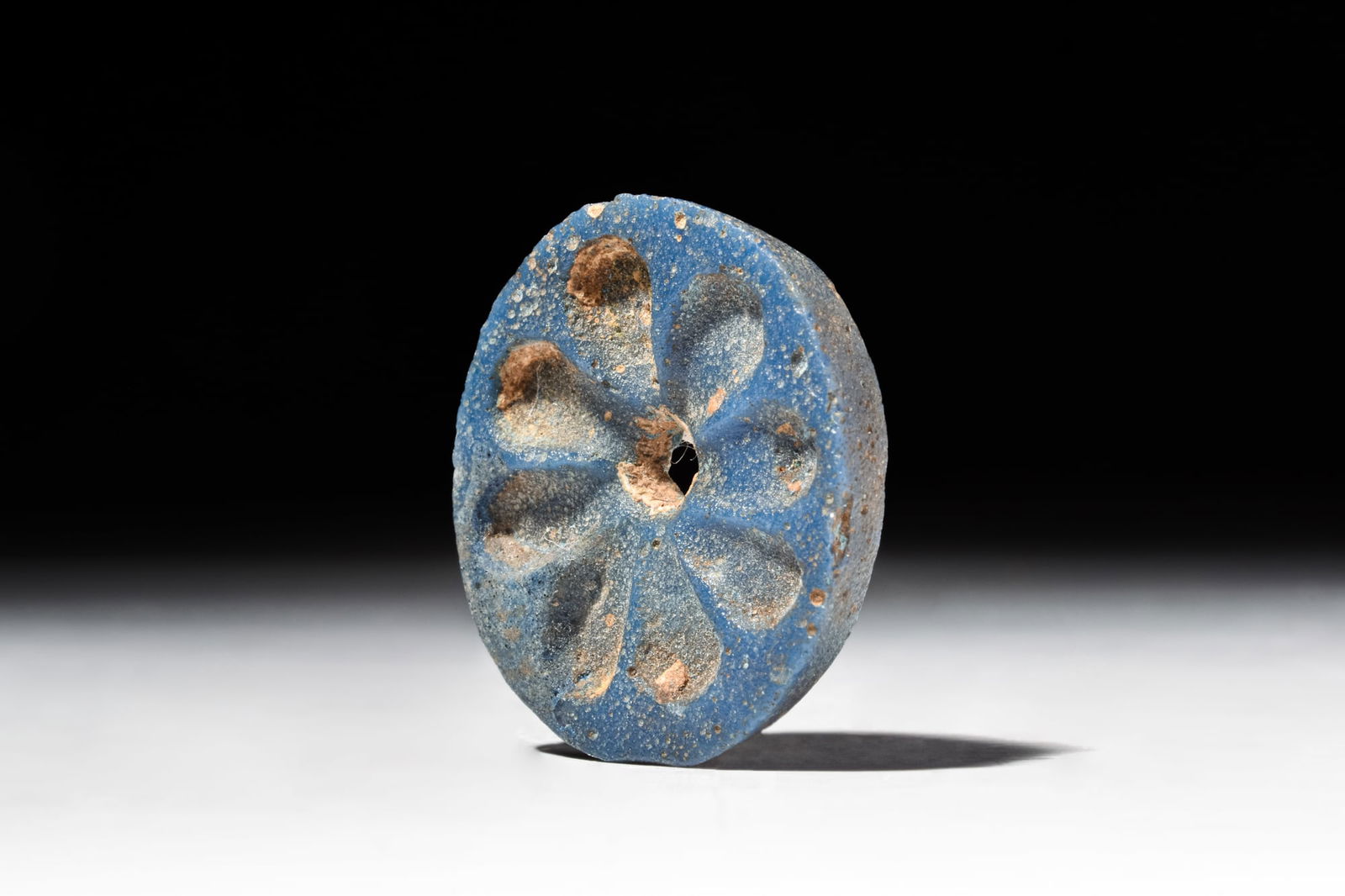 EGYPTIAN FAIENCE ROSETTE INLAY (1 of 3)