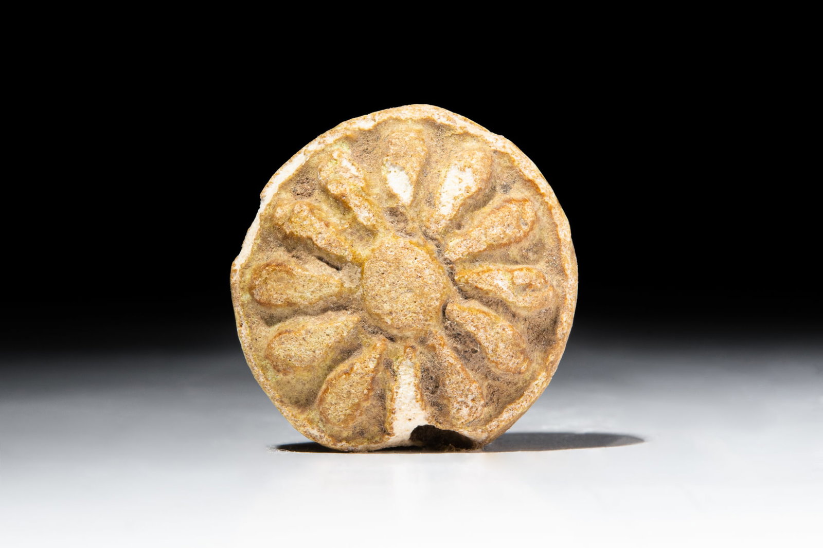 EGYPTIAN FAIENCE ROSETTE INLAY (1 of 2)