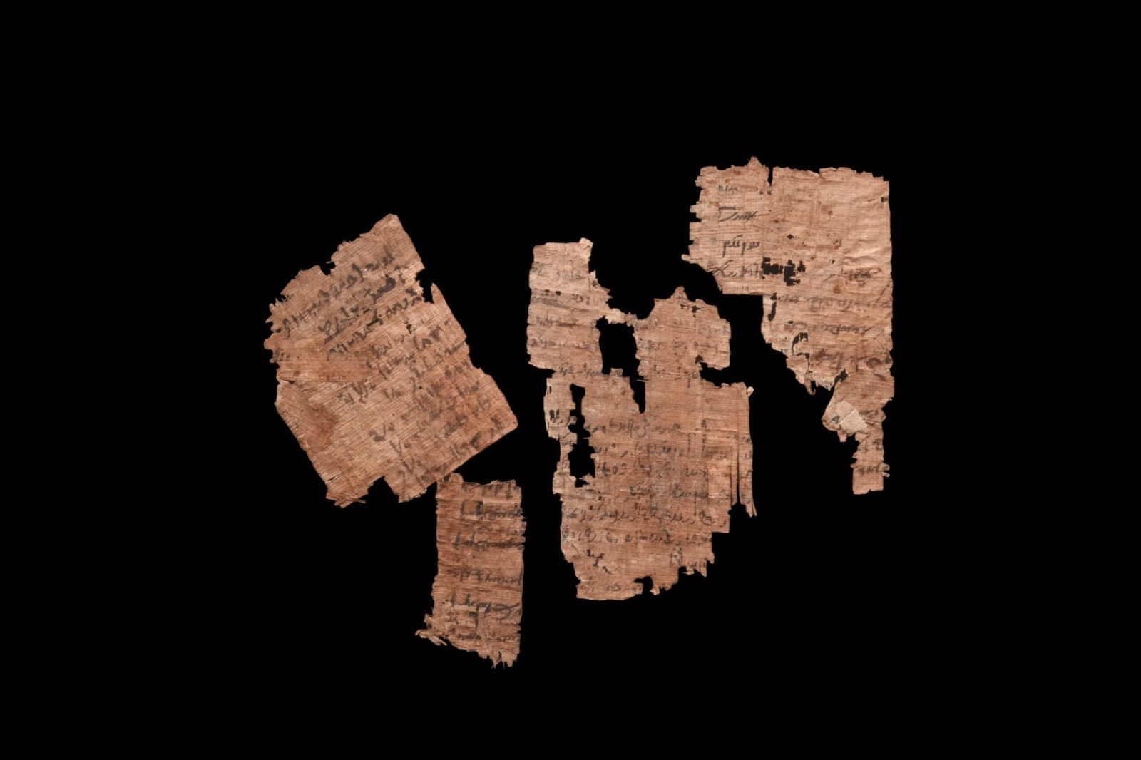 EGYPTIAN PAPYRUS FRAGMENTS WITH DEMOTIC TEXT (1 of 3)