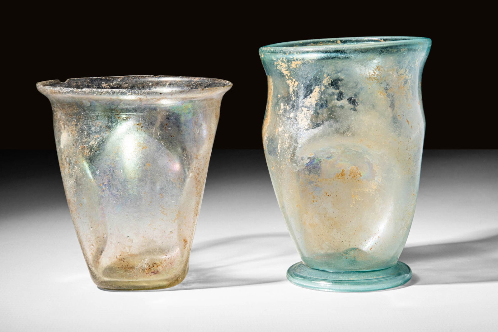 SET OF TWO ROMAN GLASS BEAKERS (1 of 4)