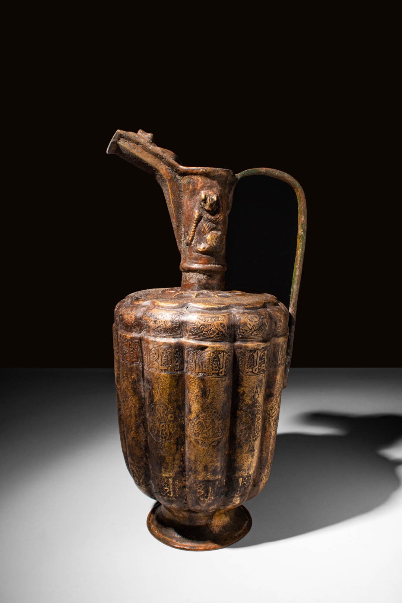 KHORASAN BRONZE EWER WITH 12 ZODIAC SIGNS (1 of 7)