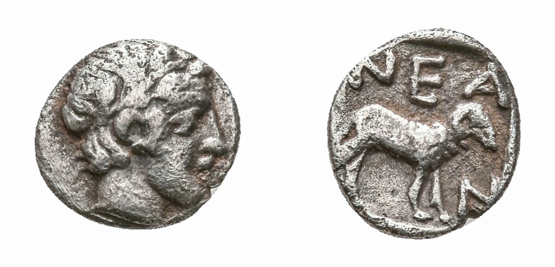 TROAS. NEANDRIA. (CIRCA 350-340 BC). AR OBOL (1 of 1)