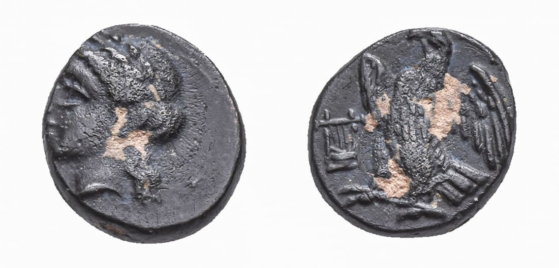 CARIA. HALIKARNASSOS. (MID 4TH-3RD CENTURIES BC). AR BRONZE (1 of 2)