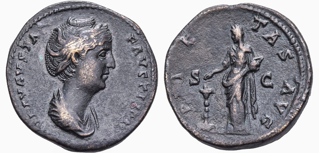 DIVA FAUSTINA I, WIFE OF ANTONINUS PIUS (DIED 141 AD).. ROME MINT. AE AS (1 of 1)