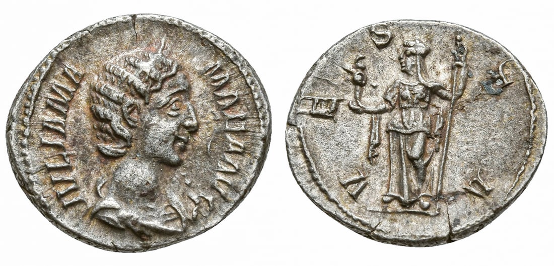 JULIA MAMAEA, AUGUSTA (AD 222-235). ROME. AR DENARIUS (1 of 1)