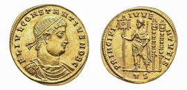 CONSTANTIUS II, CAESAR CONSTANTIUS II. THESSALONICA. AV SOLIDUS