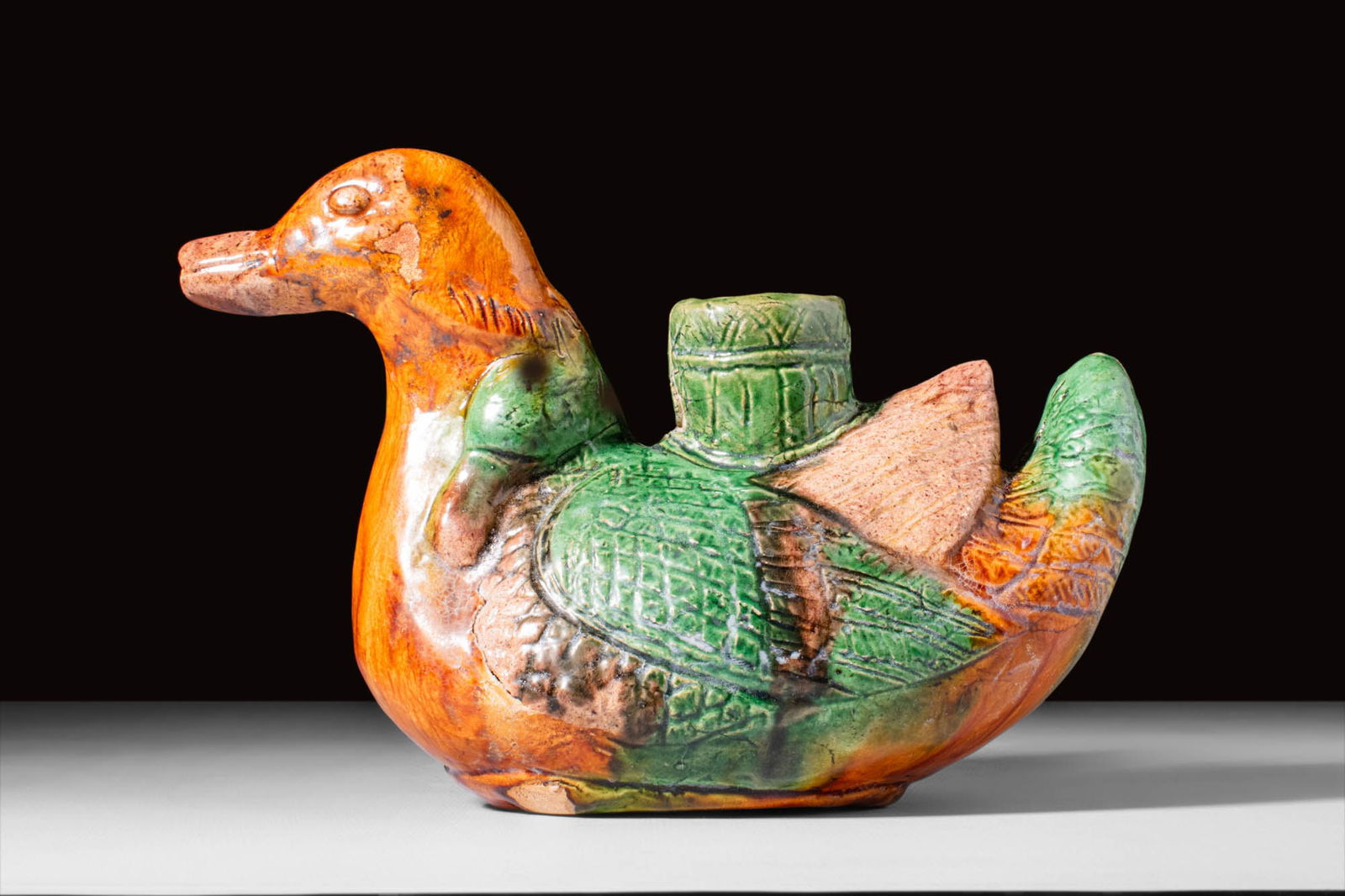 CHINESE ZHANGZHOU KILN SANCAI DUCK EWER (1 of 7)