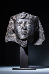 RARE EGYPTIAN GRANITE HEAD OF PHARAOH