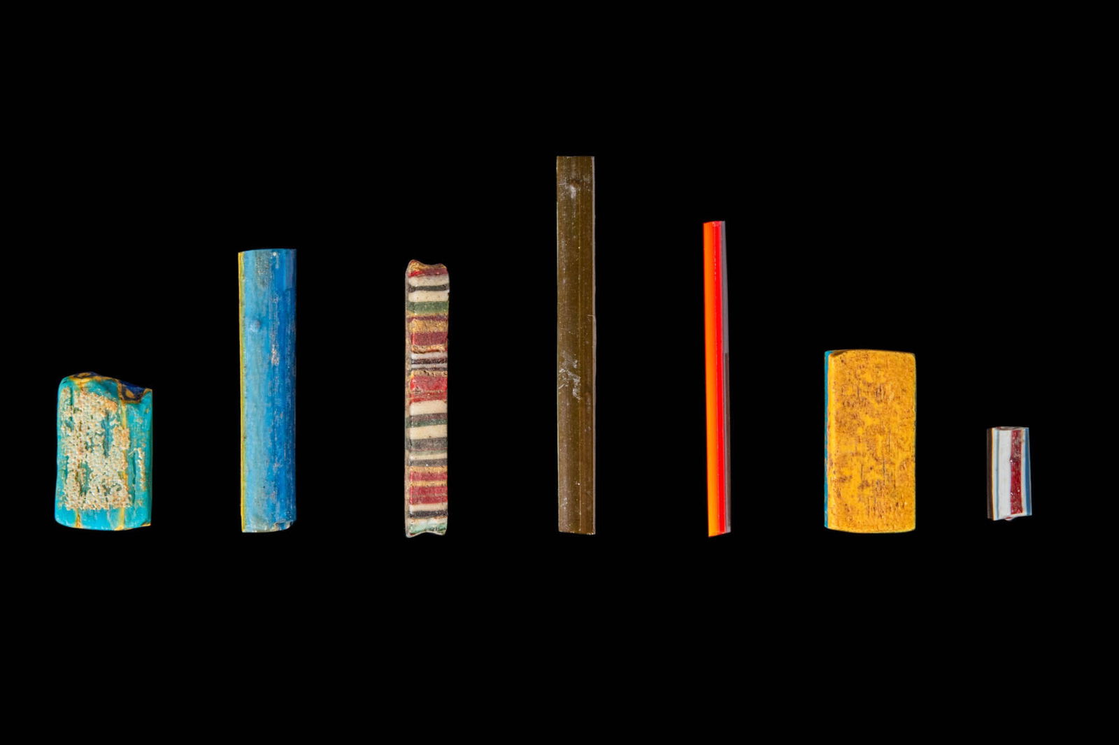 SET OF ROMANO - EGYPTIAN MOSAIC GLASS CANES AND INLAYS (1 of 2)