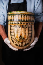EGYPTIAN POLYCHROME ALABASTER JAR