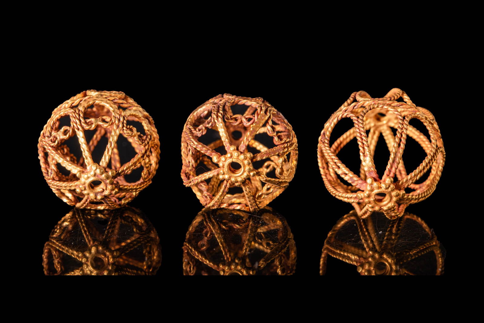 COLLECTION OF HELLENISTIC GOLD OPENWORK ORNAMENTS (1 of 3)