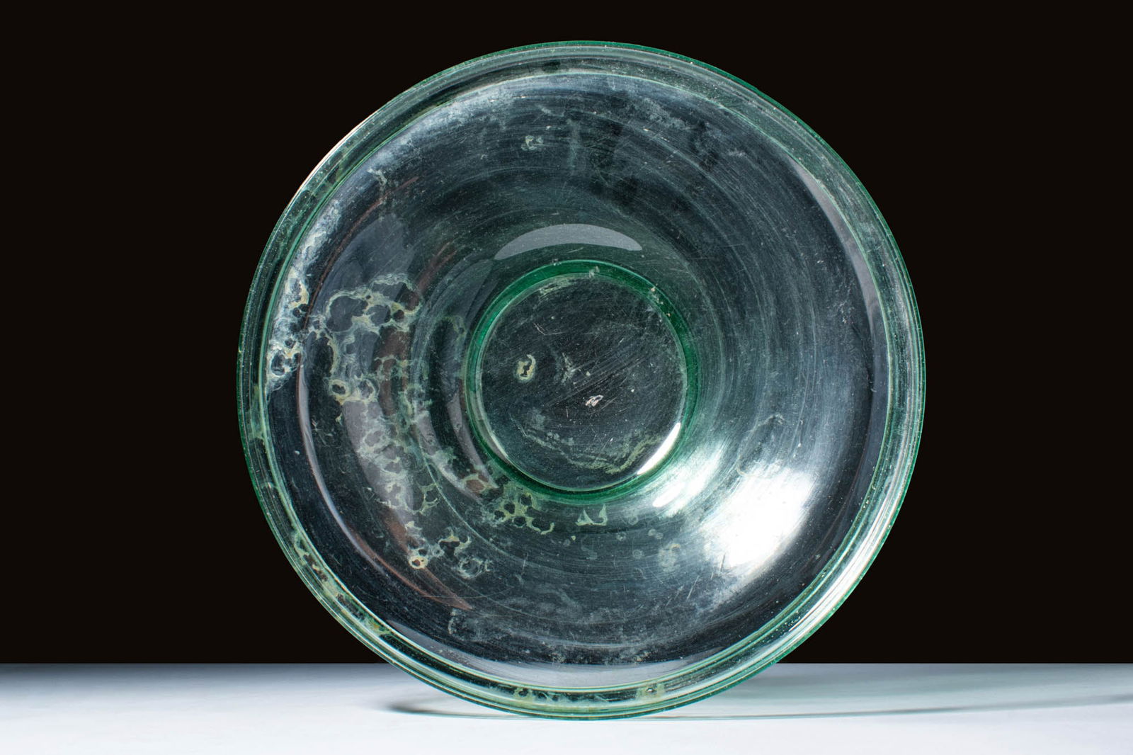 ROMAN GREEN GLASS DISH (1 of 5)