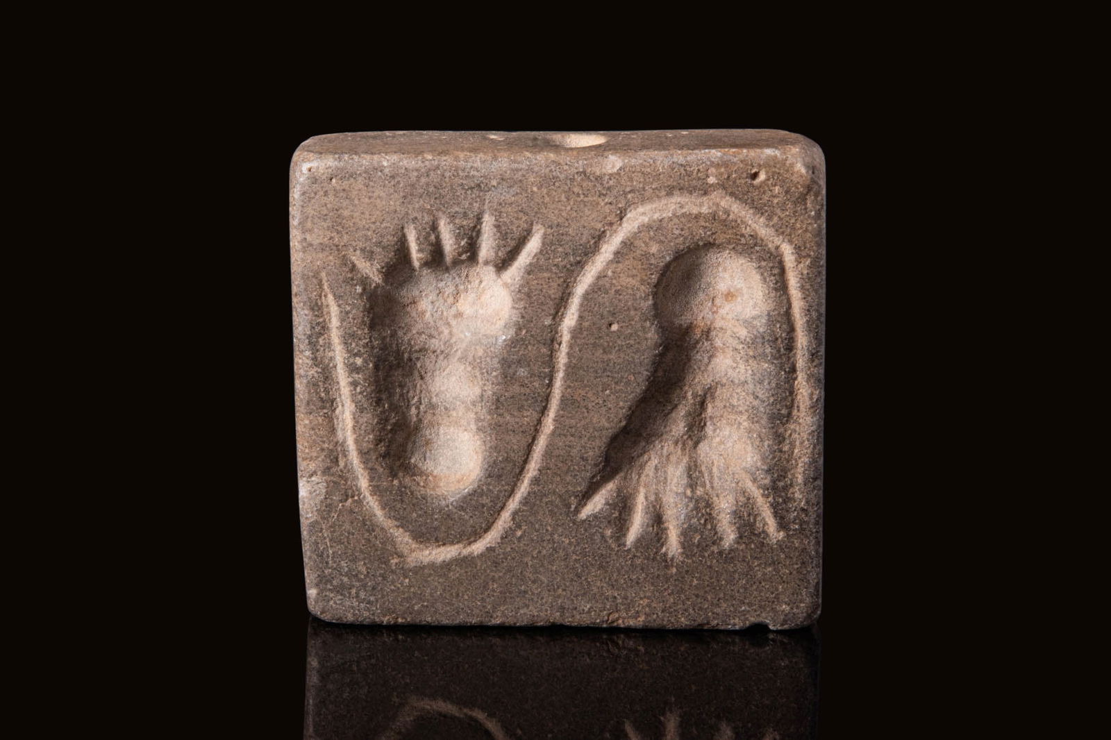 MESOPOTAMIAN BROWN STONE STAMP SEAL - ORIGINAL LAMBERT REPORT (1 of 4)