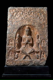 CHINESE NORTHERN WEI STONE PANEL DEPCITING BUDDHA (1 of 7)