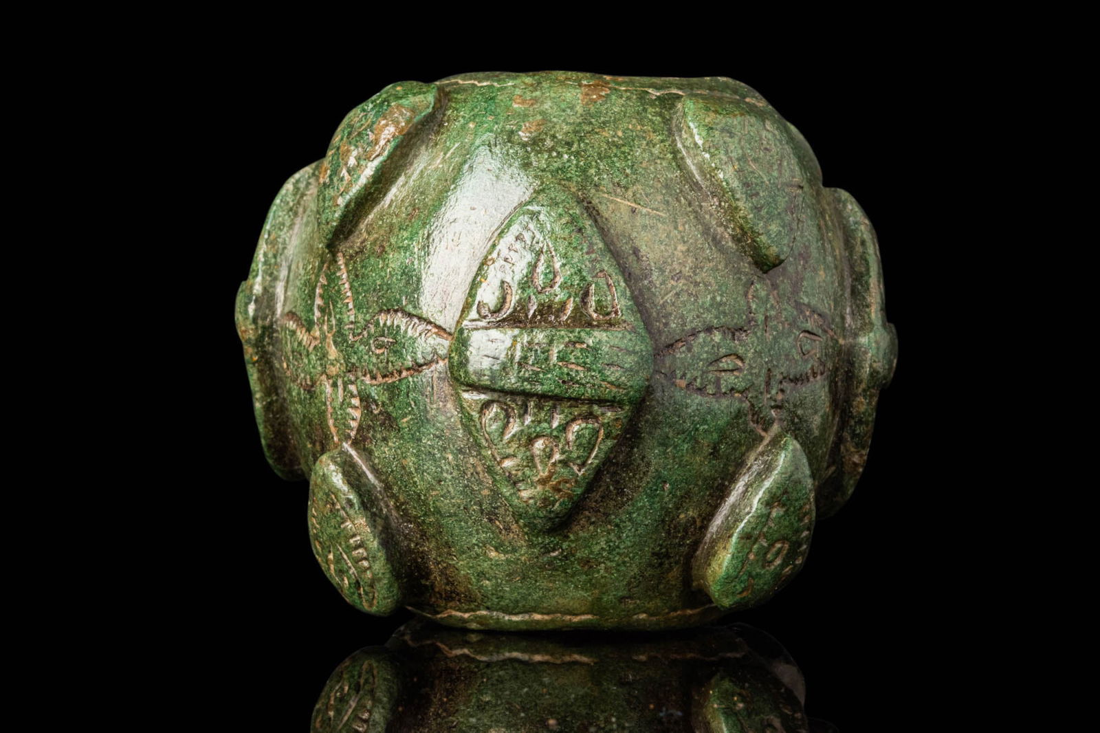 BRONZE AGE DECORATED BRONZE MACE HEAD (1 of 6)