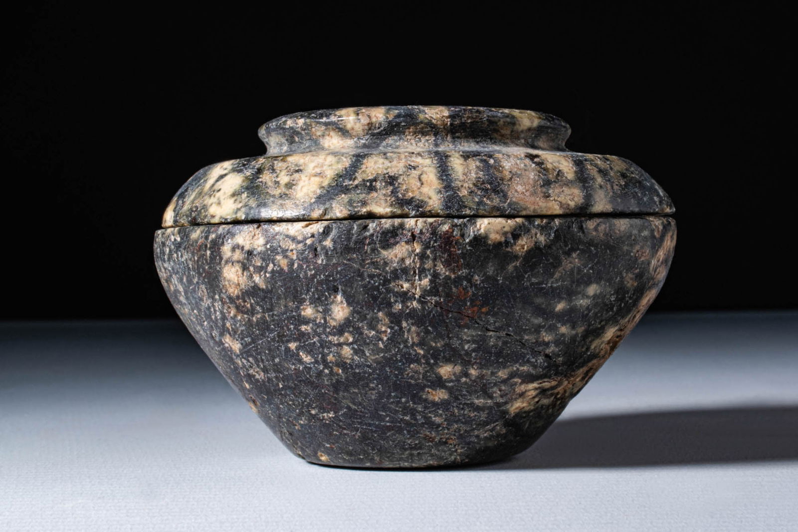 EGYPTIAN BRECCIA KOHL VESSEL (1 of 4)