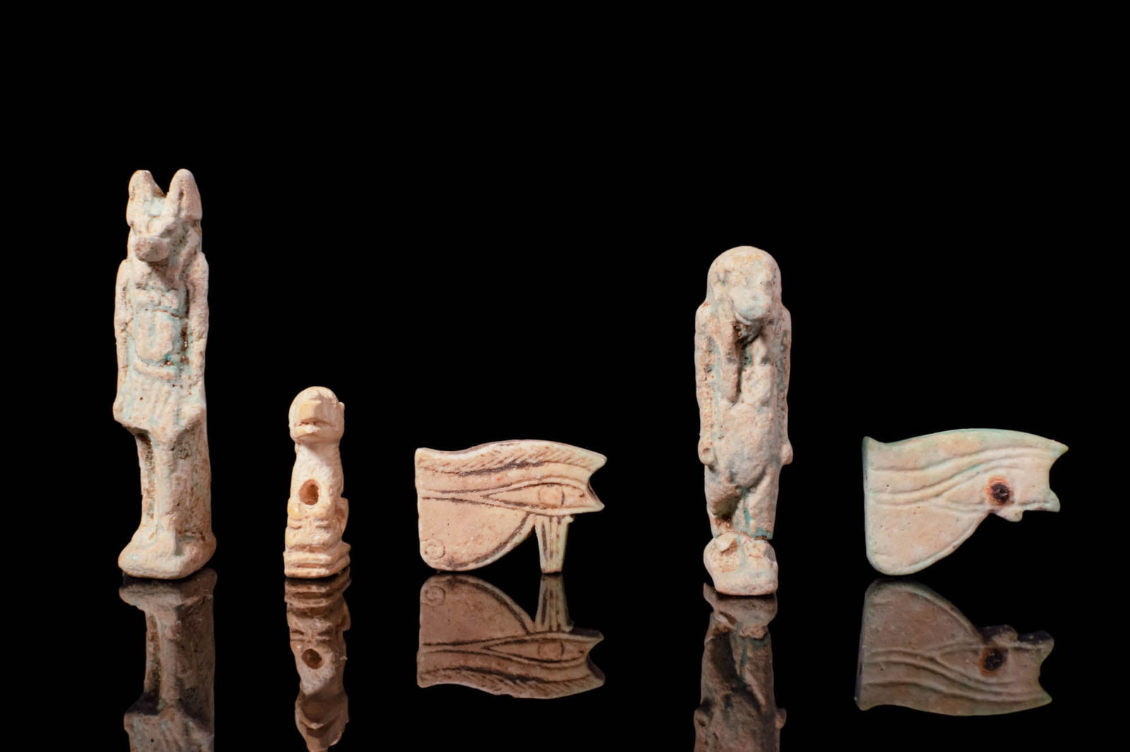 COLLECTION OF EGYPTIAN FAIENCE AMULETS (1 of 2)