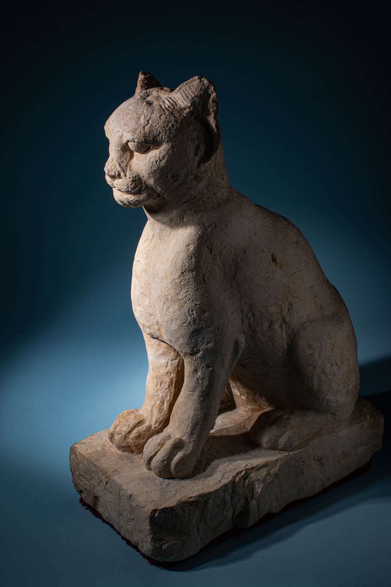 RARE LIFE-SIZE EGYPTIAN STONE CAT / SEKHMET (1 of 8)