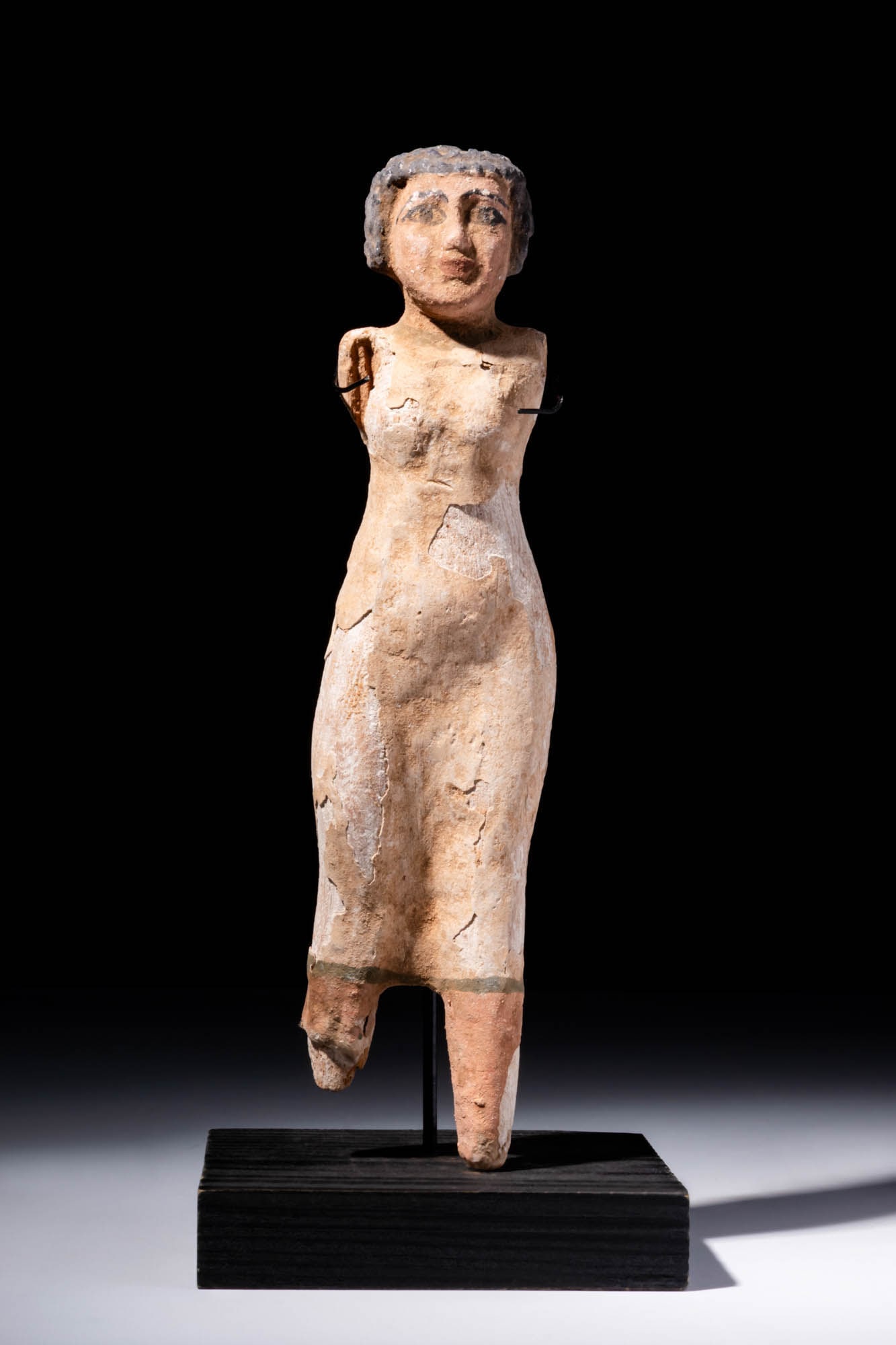 EGYPTIAN WOODEN FIGURINE OF WOMAN (1 of 4)