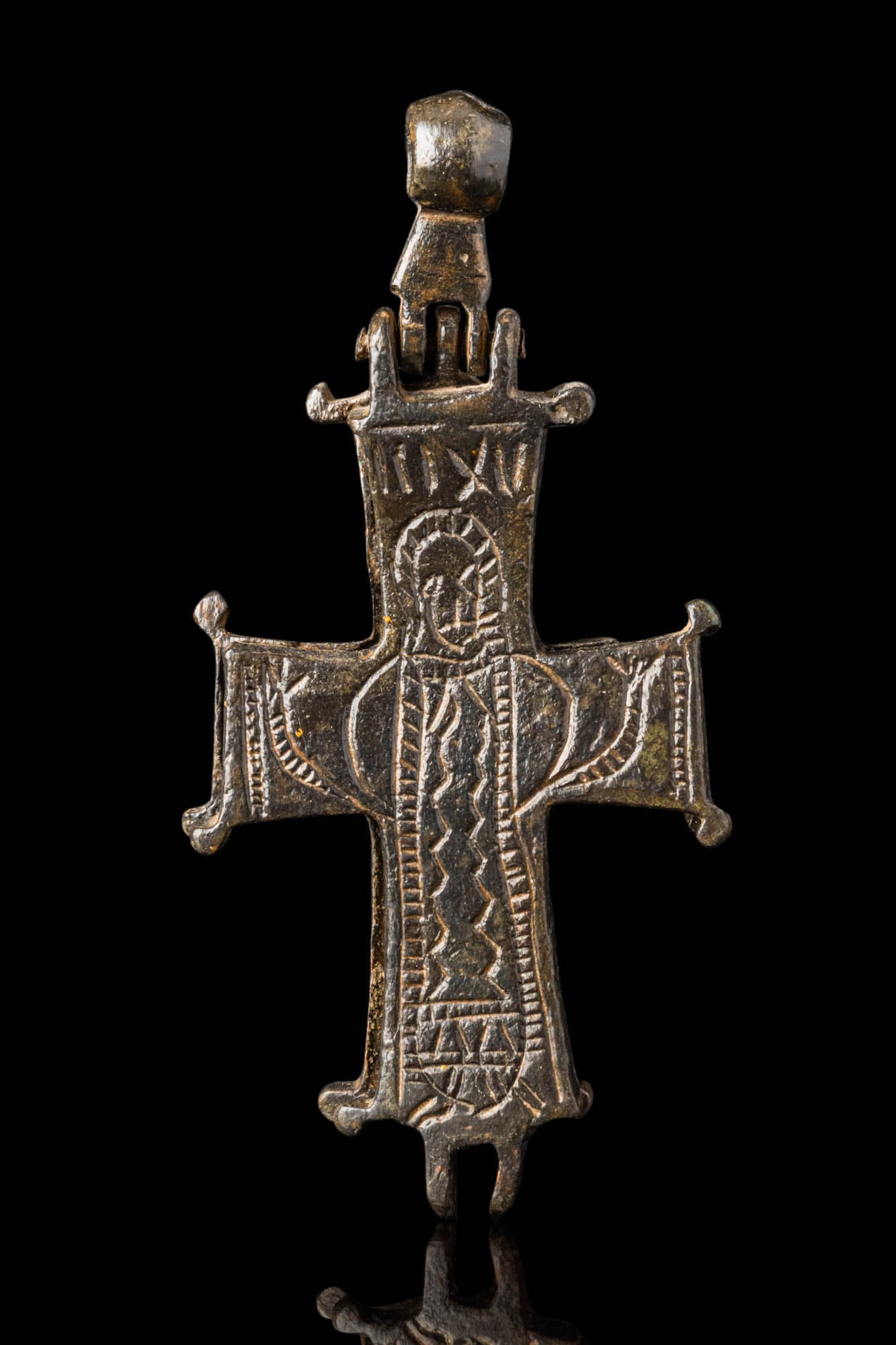 BYZANTINE BRONZE ENKOLPION WITH CHRIST (1 of 4)