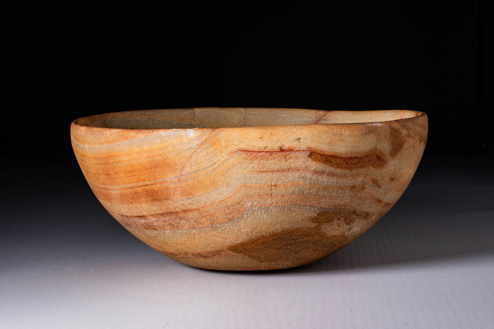 RARE BACTRIAN BANDED ALABASTER BOWL (1 of 4)