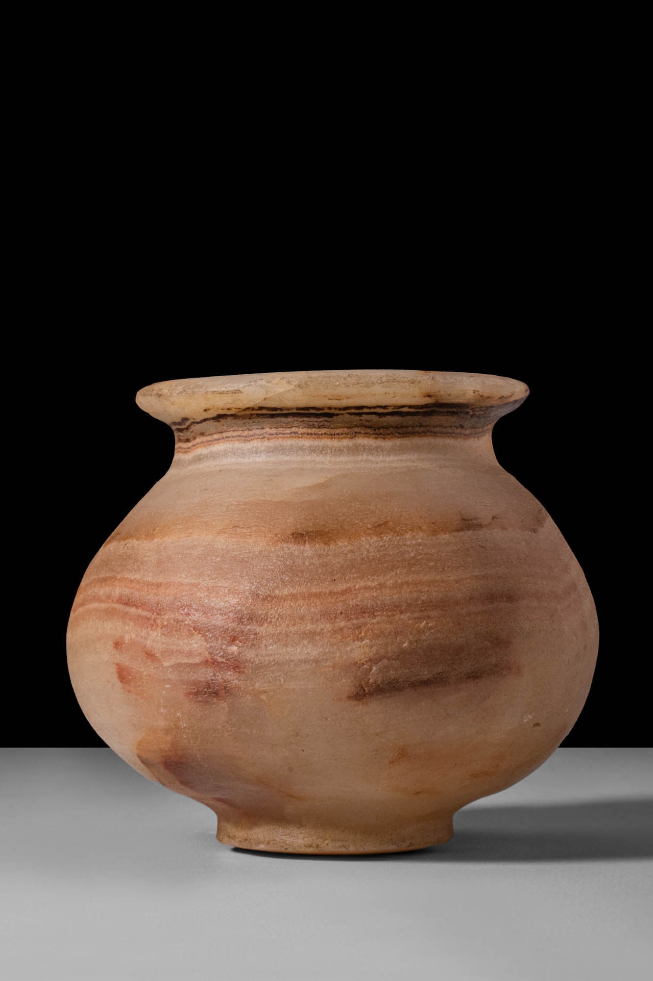 EGYPTIAN ALABASTER KOHL POT (1 of 4)