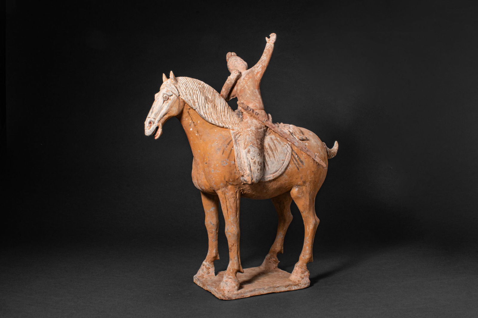 CHINESE TERRACOTTA HORSE AND RIDER - TL TESTED (1 of 6)