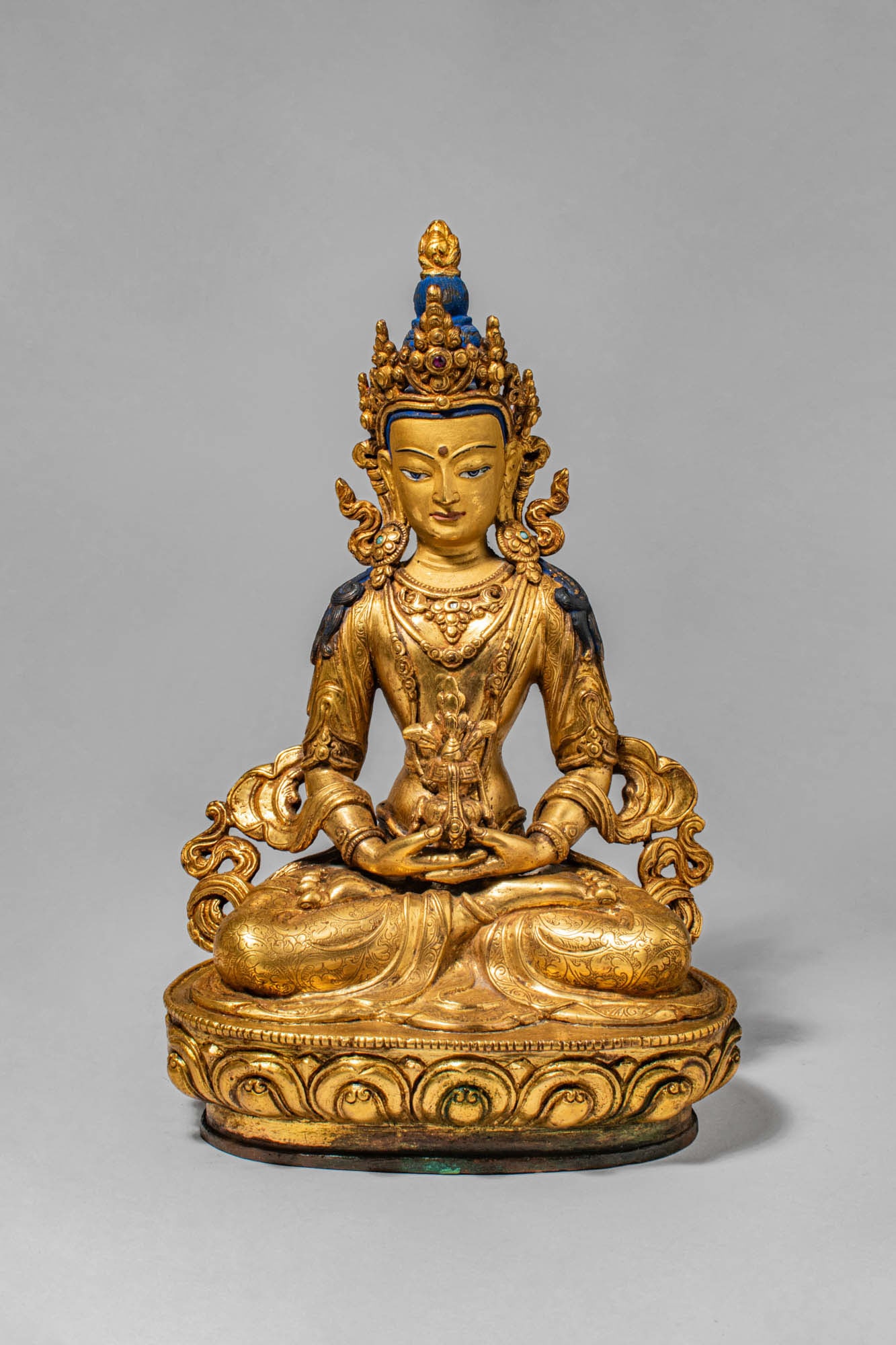 TIBETAN GILT BRONZE FIGURE OF LONG-LIFE BUDDHA (1 of 5)