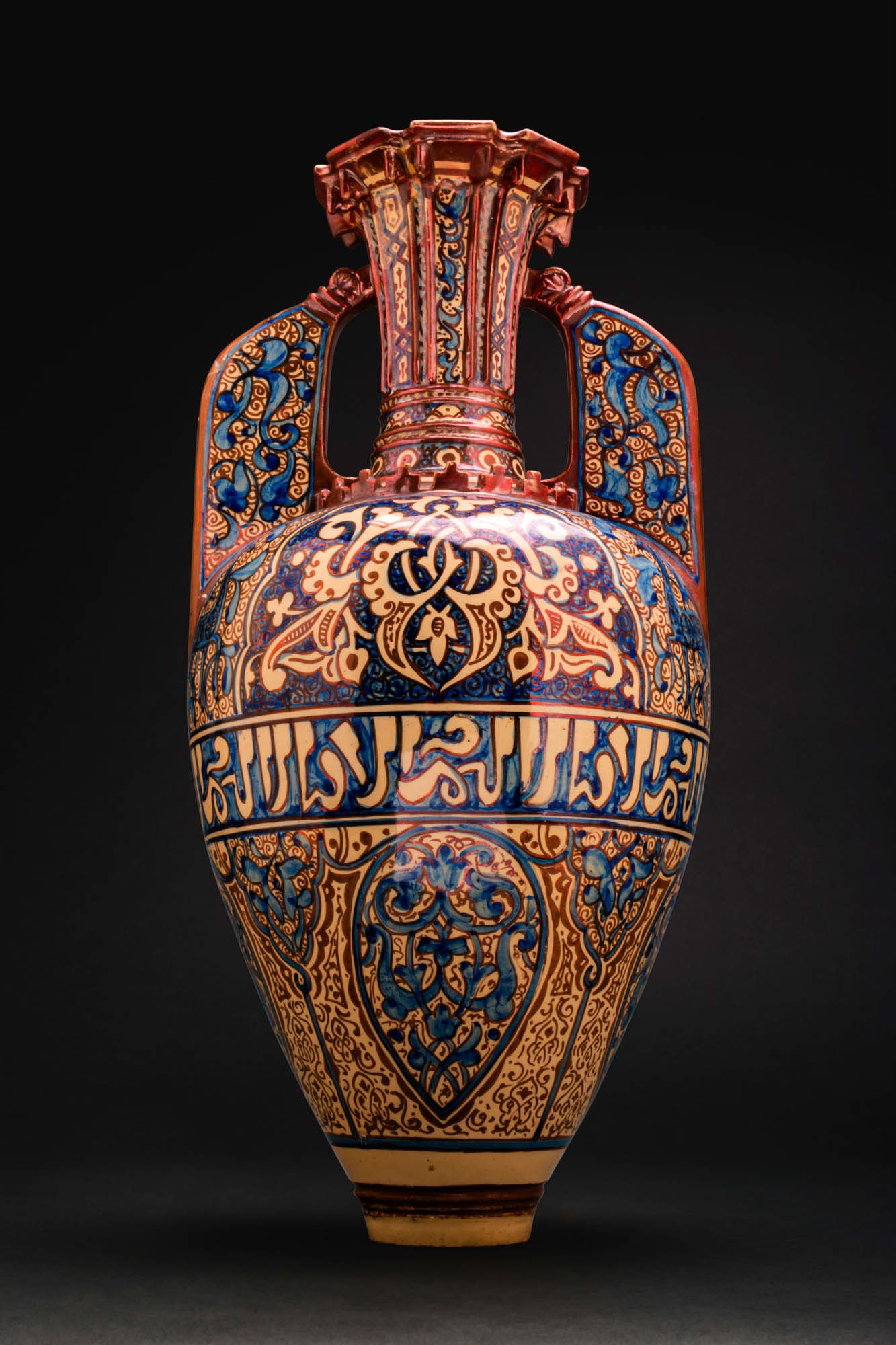 HISPANO-MORESQUE LUSTRE ALHAMBRA POTTERY VASE WITH GAZELLES (1 of 9)