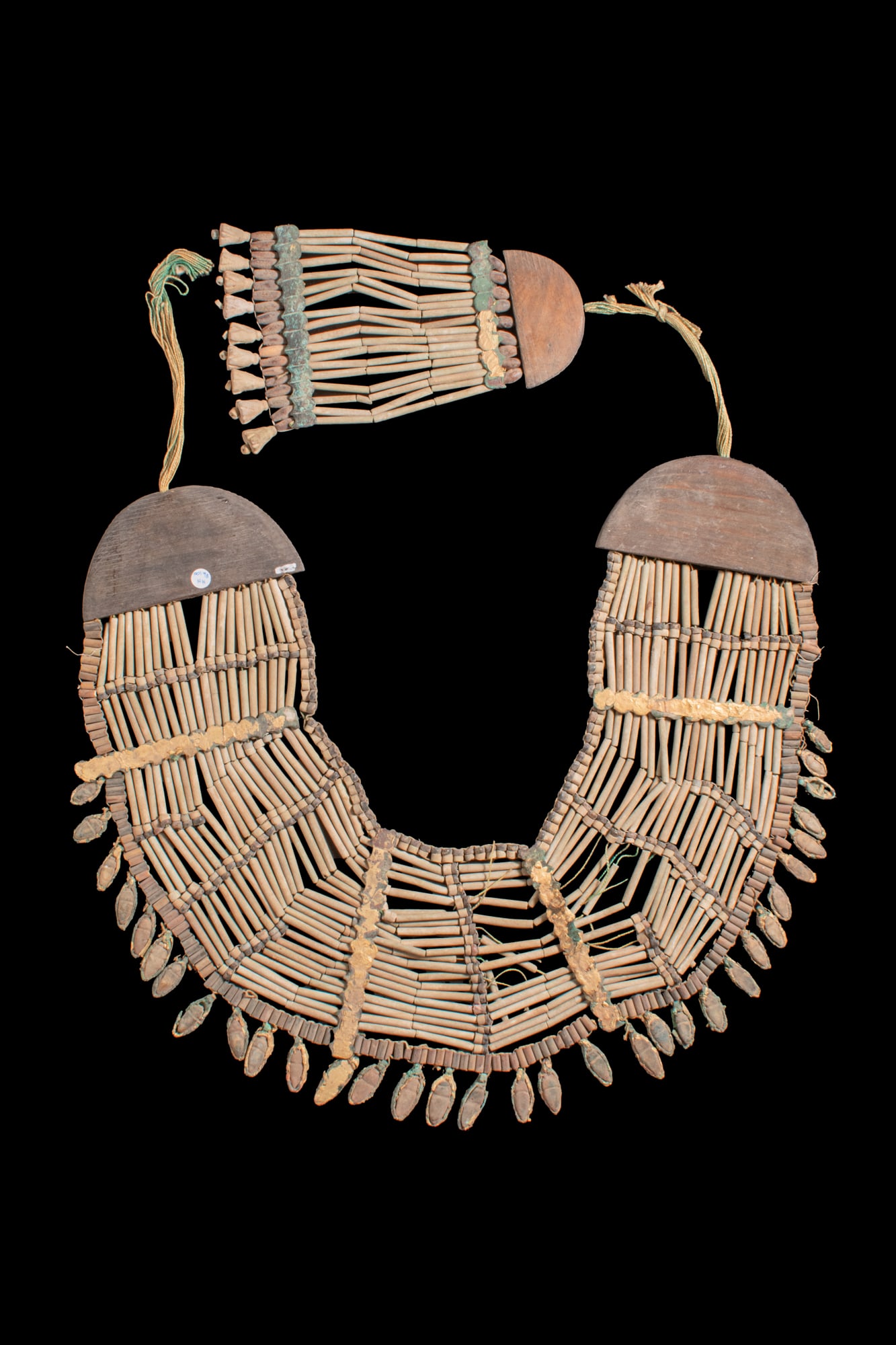 EGYPTIAN BICHROME GLAZED COMPOSITION BEADED BROAD COLLAR NECKLACE (1 of 4)