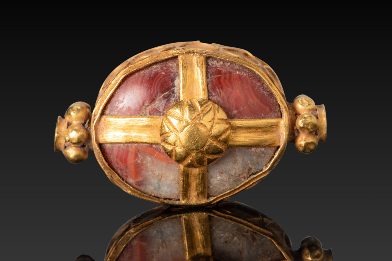 RARE CELTIC RED AGATE INTAGLIO WITH RUNIC INSCRIPTION (1 of 3)