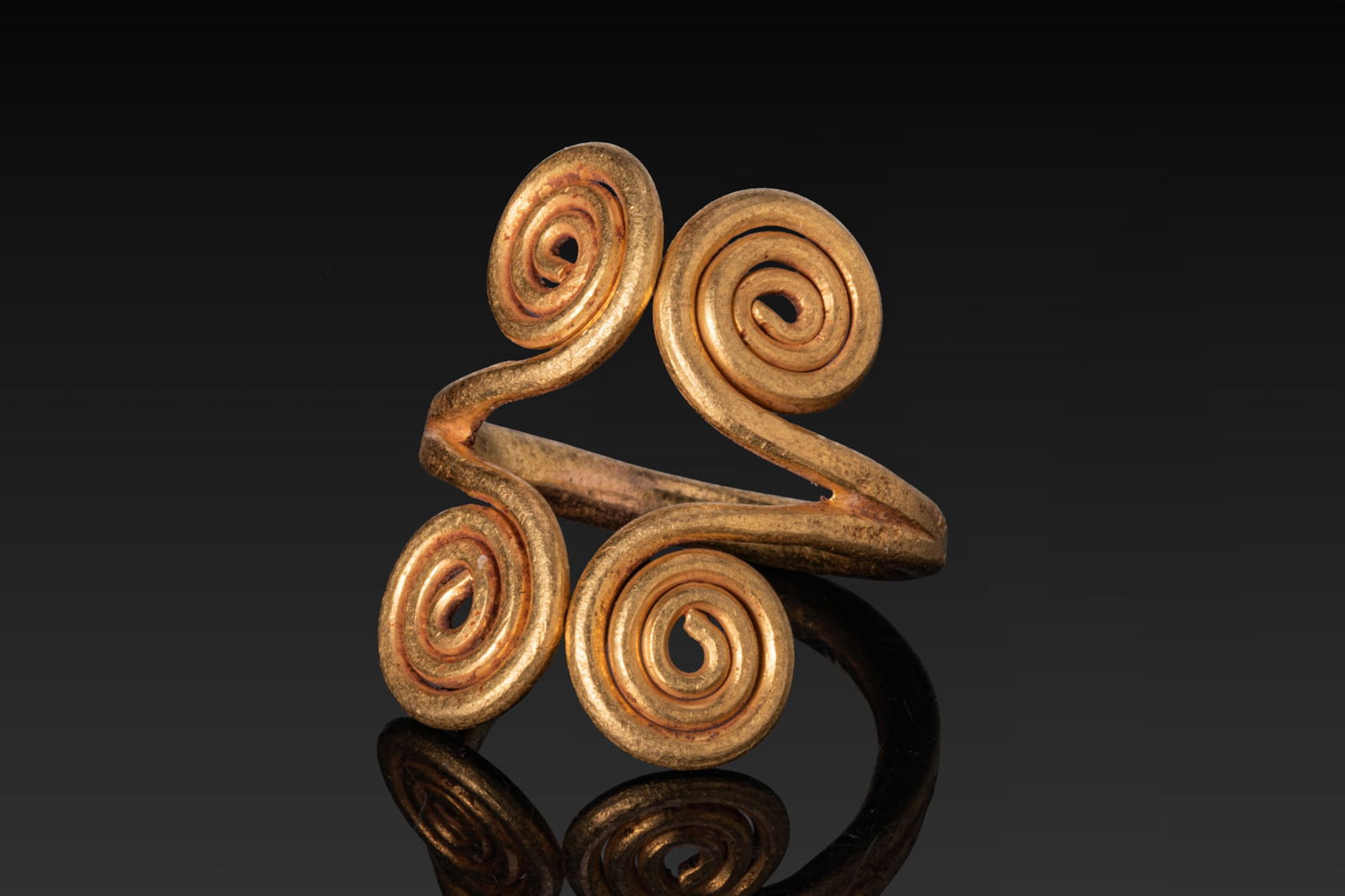 VIKING HIGH KARAT GOLD RING WITH FOUR SPIRALS (1 of 4)
