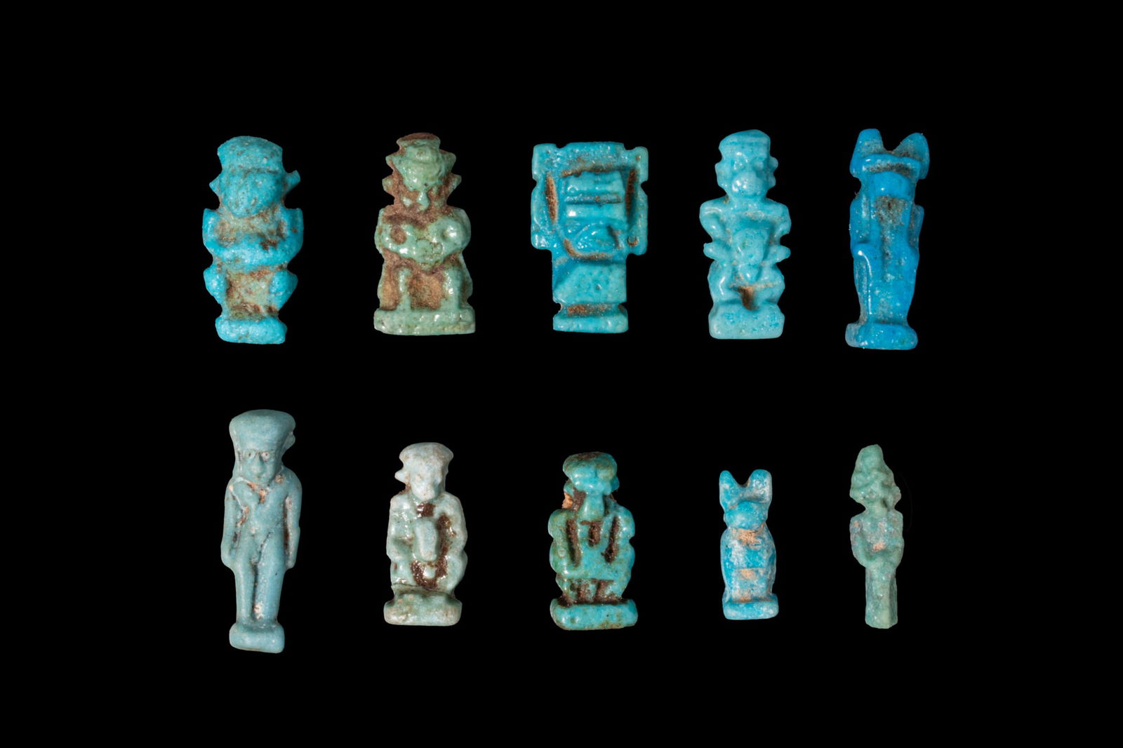 COLLECTION OF EGYPTIAN FAIENCE DEITY AMULETS (1 of 2)