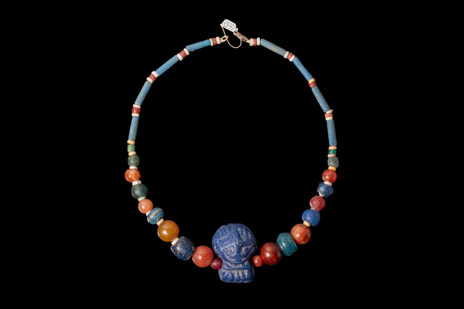 EGYPTIAN STONE, GLASS AND FAIENCE NECKLACE WITH LAPIS LAZULI PENDANT (1 of 4)