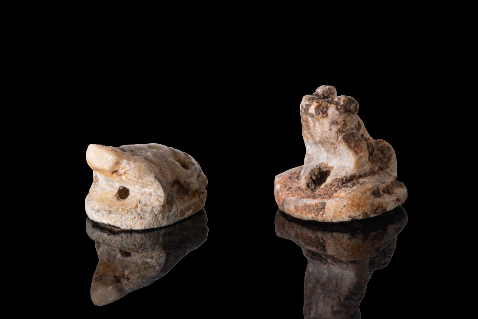 PAIR OF EGYPTIAN STEATITE FROG AMULETS (1 of 4)