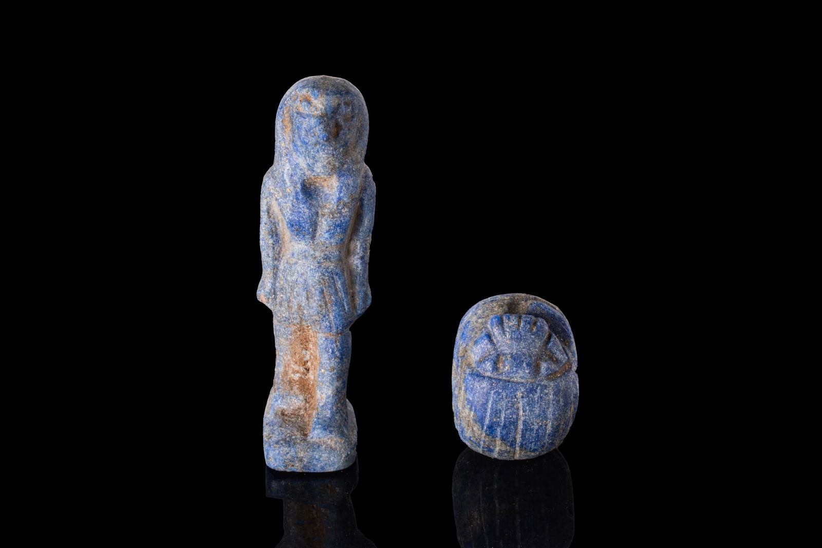 PAIR OF EGYPTIAN LAPIS LAZULI AMULETS (1 of 3)