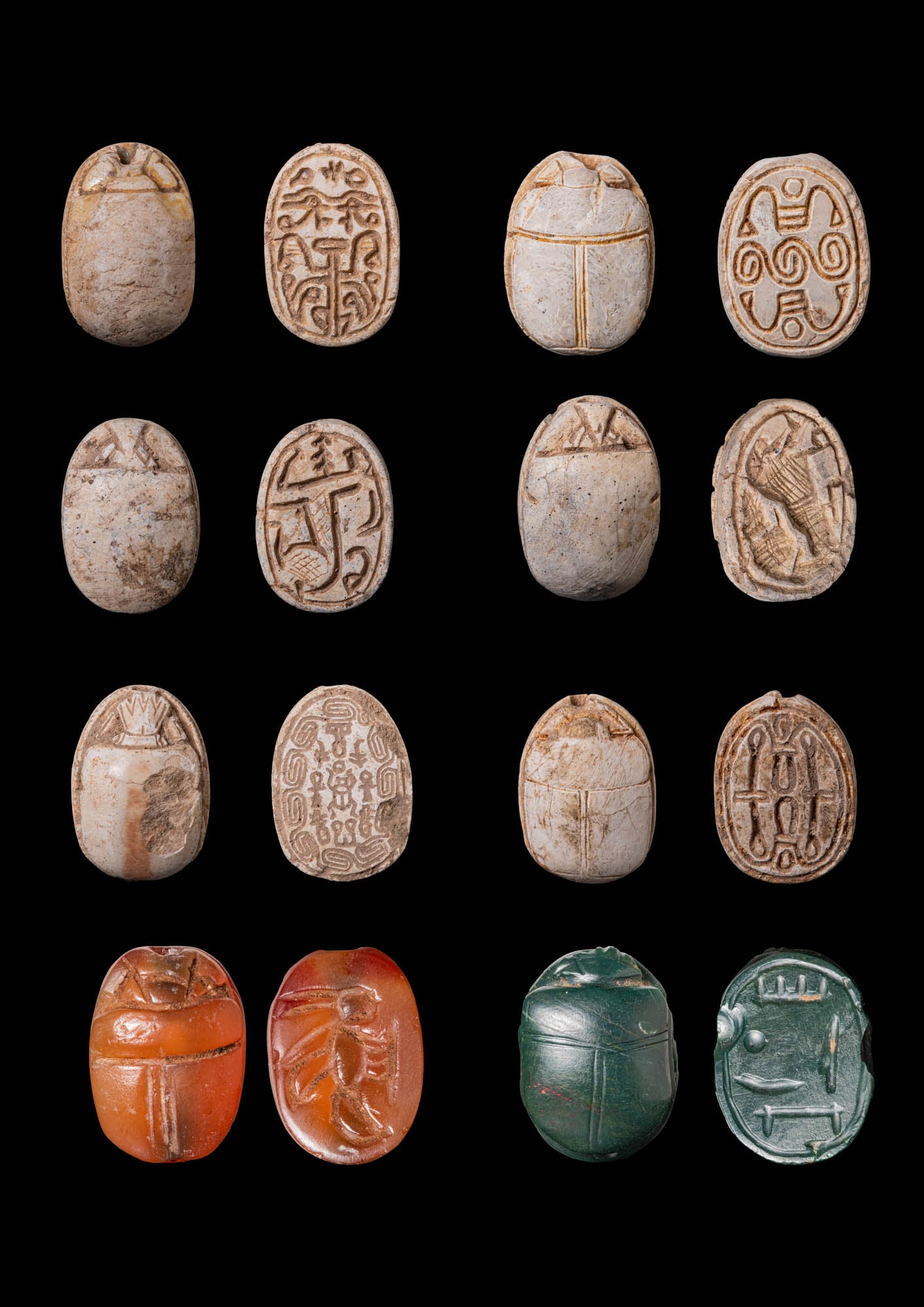 COLLECTION OF EGYPTIAN STEATITE EARLY NEW KINGDOM SCARABS (1 of 1)