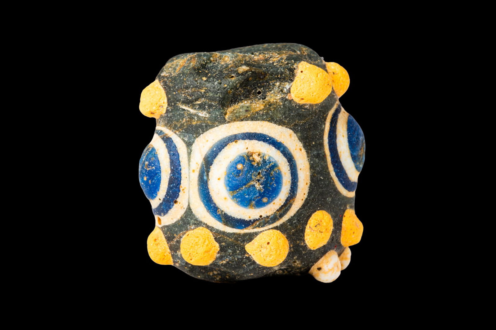LARGE PHOENICIAN GLASS EYE BEAD WITH KNOB PROJECTIONS (1 of 4)