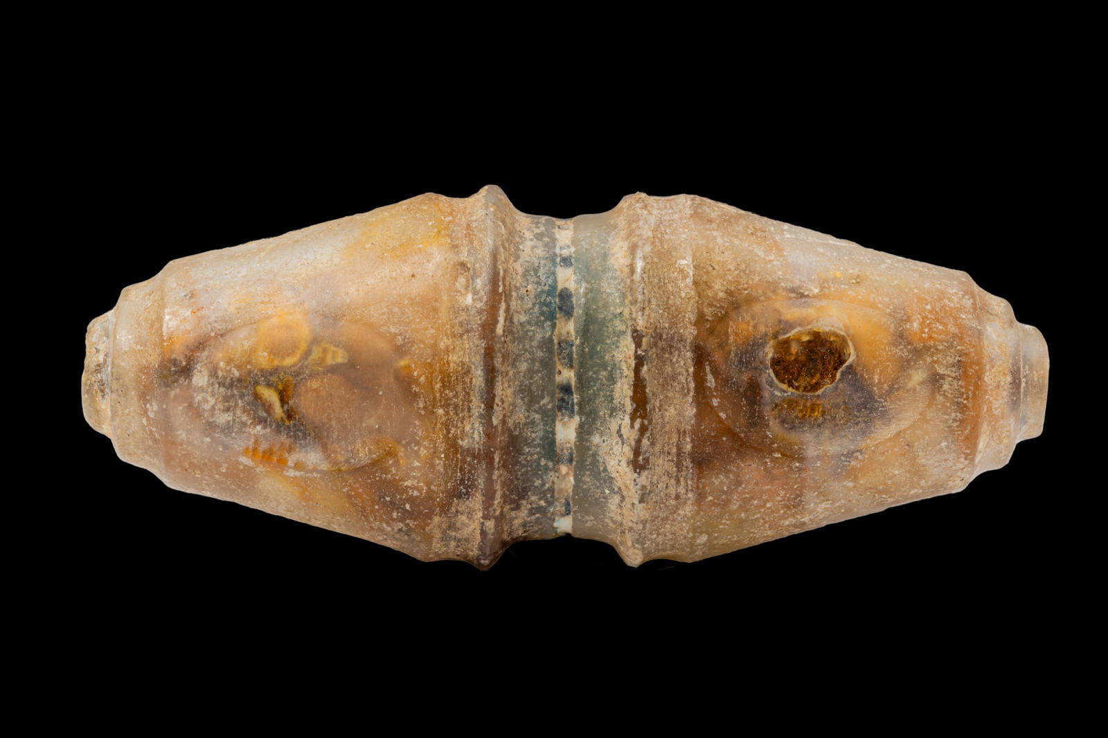 LARGE PHOENICIAN TRANSLUCENT BICONICAL BEAD (1 of 4)